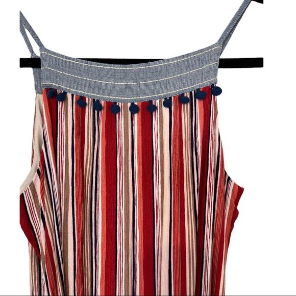 THML Embroidered Striped Maxi Dress Sz M - Picture 12 of 15